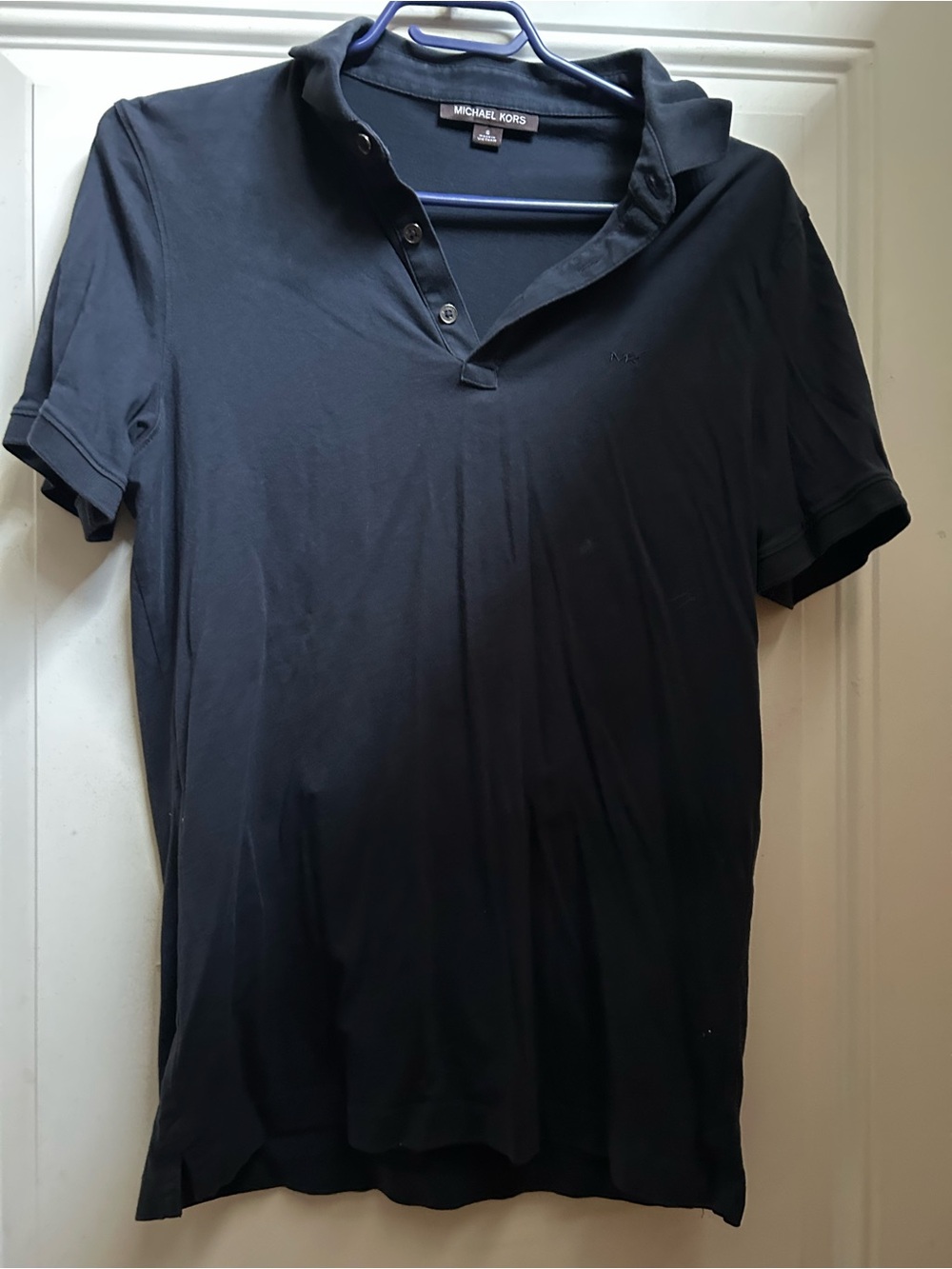 Michael Kors women navy color Short Sleeve Button Down Polo Shirt
